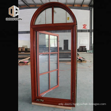 Special shape aluminum and wood crank open window round aluminium fixed windows